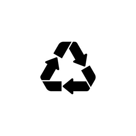 Black recycling symbol icon for eco-friendly concepts.のイラスト素材