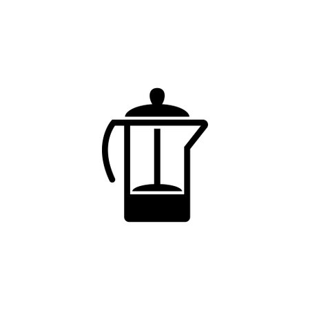 Sleek French press icon for coffee and tea lovers.のイラスト素材