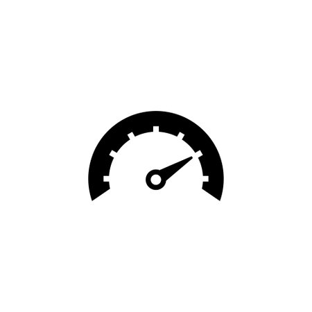 Minimalist black and white tachometer icon design.のイラスト素材