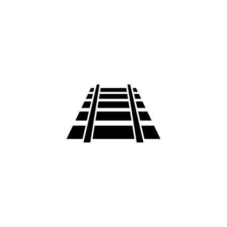 Sleek black railway track icon for modern transit design.のイラスト素材