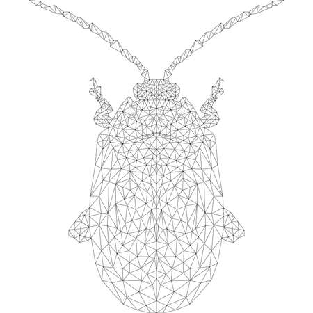 Geometric bee in minimalist style on a white background
