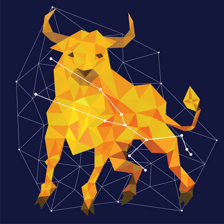 Golden constellation background with lines and stars