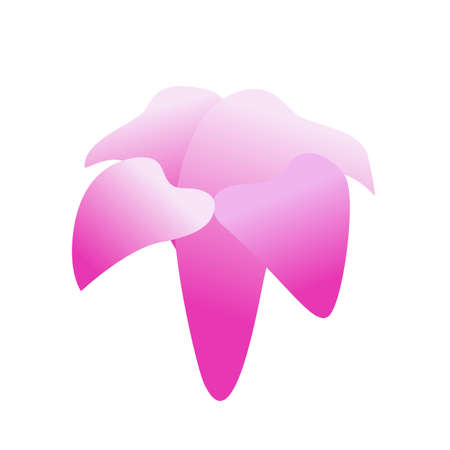 simple pink cone shaped flowerのイラスト素材