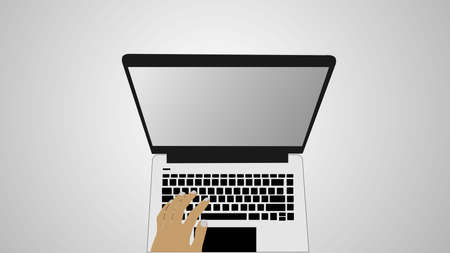 Finger type on laptop illustration design. Eps 10 vectorのイラスト素材