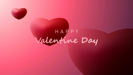 Valentine's day background design. 3d love icon design.のイラスト素材