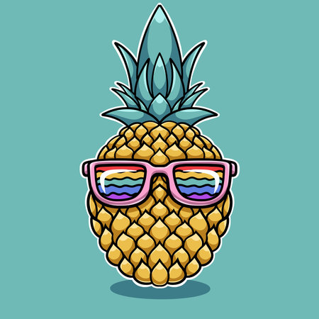 Cool Pineapple Cartoonのイラスト素材