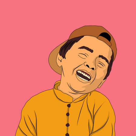 Illustration of kid laugh in cartoon