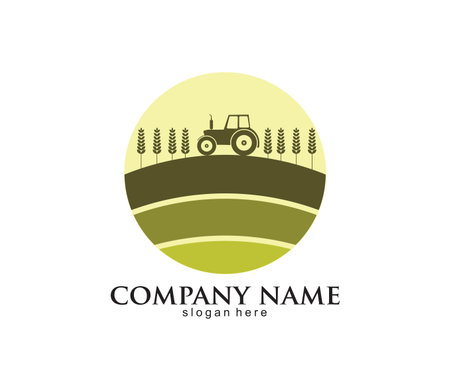 agriculture logo Design template, agriculture Symbol. farm. Vector illustrationのイラスト素材