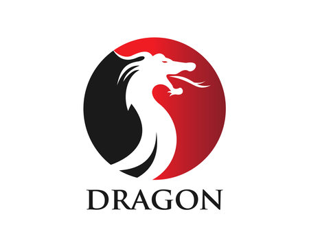 dragon head logo, vector icon illustrationのイラスト素材