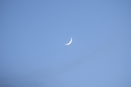 Nightly sky with moonの写真素材