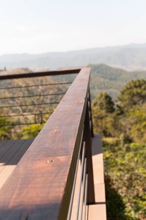 balcony beautiful mountain view of the cgiang rai, Thailandの写真素材