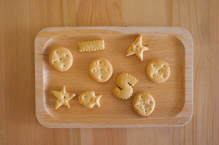 snack on tableの写真素材