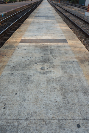 Railway on station, outdoor landscapeの写真素材