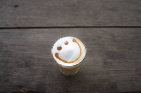 Hot coffee on the table