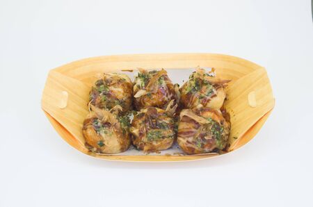 takoyaki on a plate, octopus balls, japanese foodの写真素材