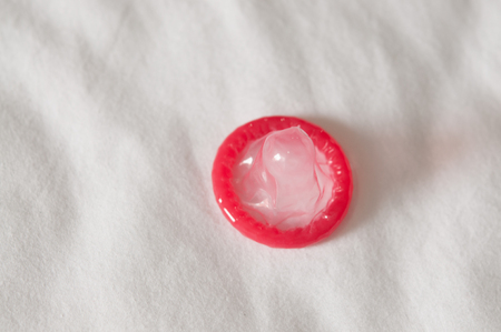 Healthcare medicine, contraception and birth control. Closeup  condomsの写真素材