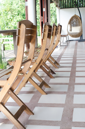 Beautiful wooden chair for sittingの写真素材