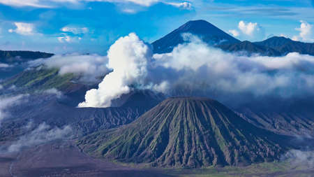 Amazing and epic view of Bromo mountain, Located in East Java, Indonesia