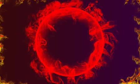 Amazing red flame with border and dark backgroundの写真素材