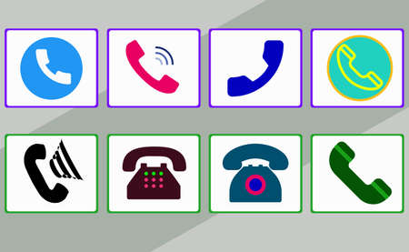 Set of Phone colorful icon vector with different styleのイラスト素材