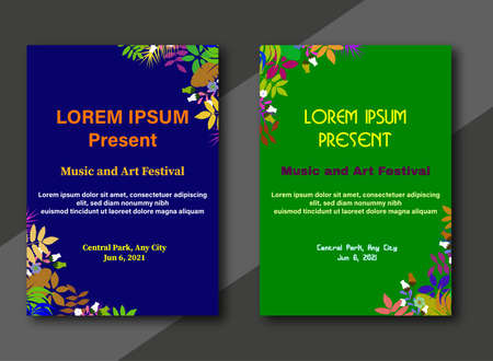 Modern design blue and green poster business brochure cover layout vector templateのイラスト素材