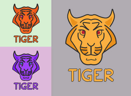 Tiger head vector design, icons or symbols in your projectのイラスト素材
