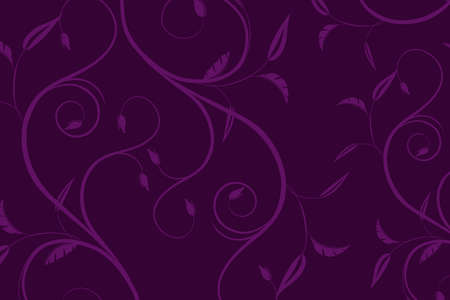 Purple silhouette leaf and flower pattern vector designのイラスト素材