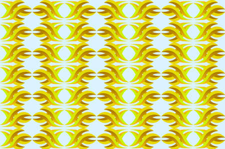Abstract yellow ornament pattern isolated on white backgroundのイラスト素材