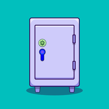 Illustration of a safe vector design isolated on cyan backgroundのイラスト素材