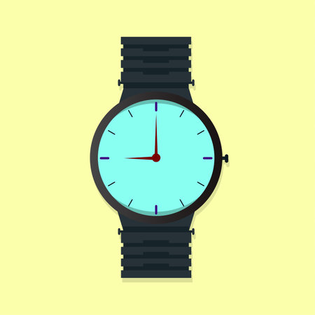 Simple watch vector design isolated on yellow backgroundのイラスト素材