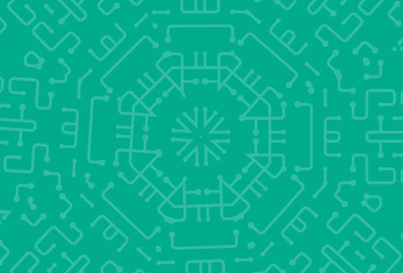 Circuit board isolated on cyan background vector illustrationのイラスト素材