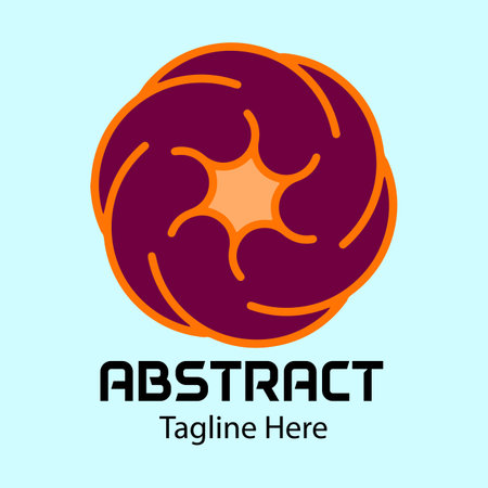 Abstract circle logo or emblem isolated on cyan background vector designのイラスト素材