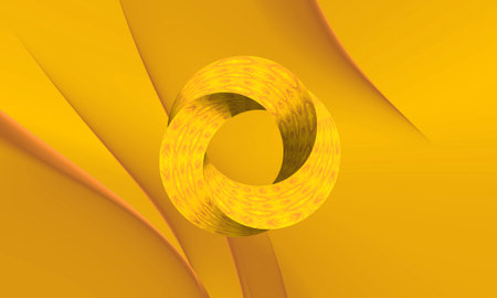 Abstract yellow 3D circles background on yellow, abstract background design