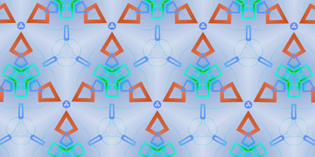 Modern and colorful pattern with symmetrical shapes isolated on gradient background design