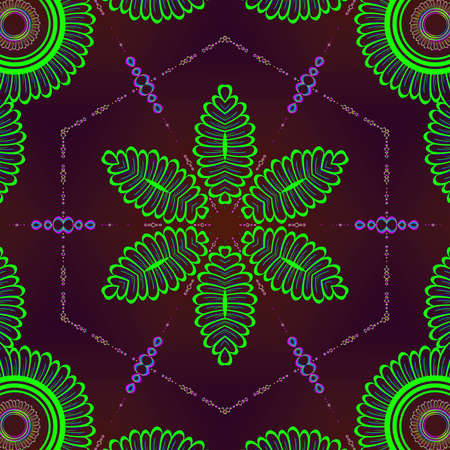 Simple and modern green leaf ornaments pattern isolated on gradient background