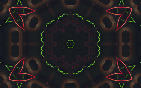 Luxury and modern background with symmetrical 3D shapes effect isolated on black, abstract...