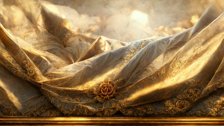 Luxury and realistic 3D cloth with flower ornament. 3D illustrationの写真素材