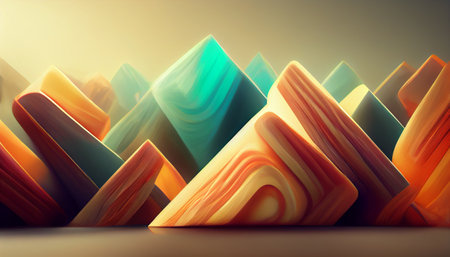 Abstract and colorful 3D triangle stones background. 3D renderingの写真素材