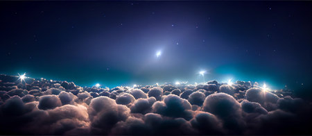 Beautiful sky view above the clouds.の素材