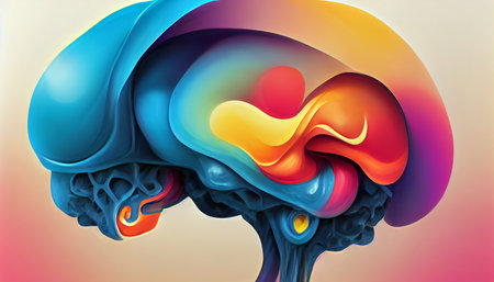 Fantasy design of colorful human brain as psychology.の素材