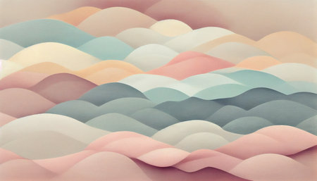 Abstract paper art with pastel color background wallpaper. 3D illustrationの素材