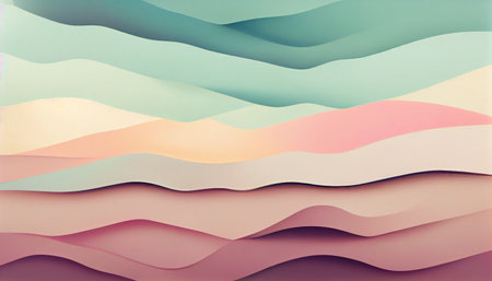 Abstract paper art with pastel color background. 3D illustrationの素材