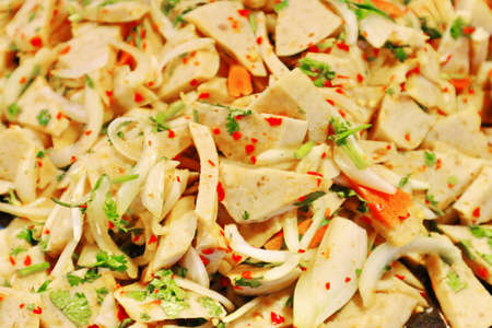 Thai Food 'Yum Moo Yor' (Spicy Salad With White Pork Sausage)の写真素材