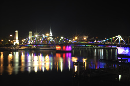 Rama 6, Rama IV Bridge night time.のeditorial素材