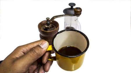 Eating Fresh coffeeの写真素材