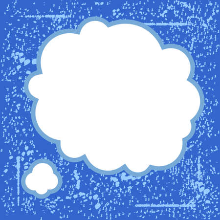 vintage speech bubble on blue grunge backgroundのイラスト素材