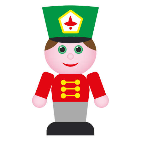 nutcracker - wooden toy soldier in red uniform with green hat