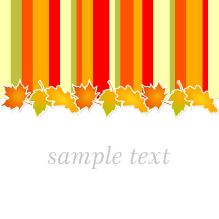 autumn full color background with stripes in autumnal colors - yellow, orange and green leaves lineのイラスト素材