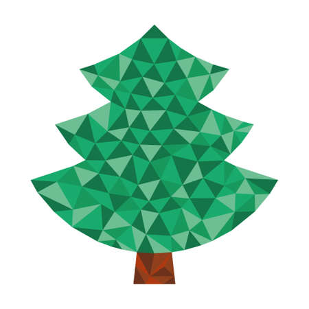 christmas simple coniferous tree in triangular design in natural colorsのイラスト素材