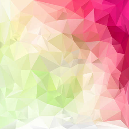 vector polygonal background with irregular tessellations pattern - triangular design in pastel spring colors - green, pink, yellowのイラスト素材